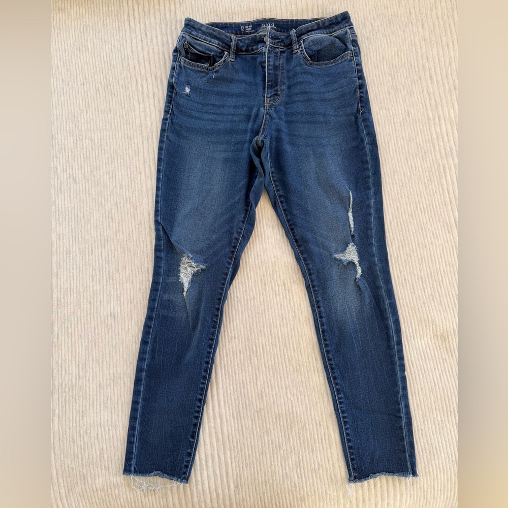a.n.a Dark Blue Distressed Women Jeggings